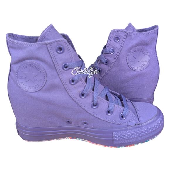 Converse 2014 RARE CTAS Platform Plus Hidden Wedge Nightshade Purple Sneaker 9 - Picture 10 of 10